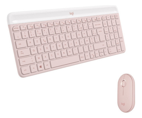 Kit Teclado Y Mouse Inalámbrico Logitech Mk470 Español Rosa