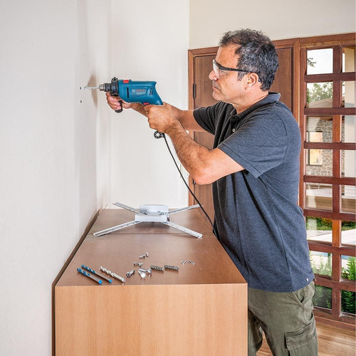 Taladro C Percusión Bosch Gsb 450 Re 10mm 450w Veloc Variab Color Azul