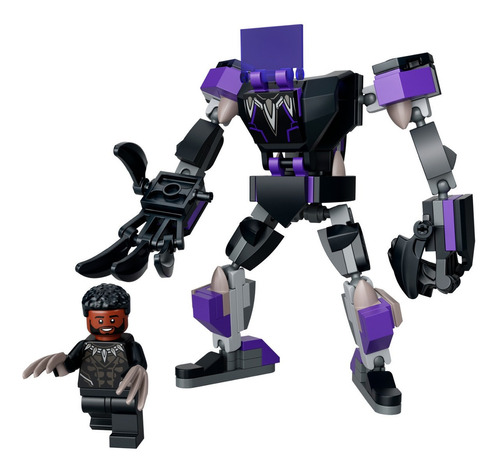 Blocos de montar LegoMarvel Avengers Armadura robótica de Pantera Negra 124 peças em caixa