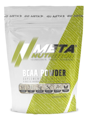 Bcaa Powder De Alta Pureza Sin Sabor Meta Nutrition 300grs