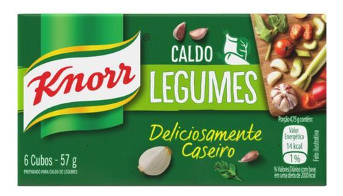 Caldo em Tablete Legumes Knorr Mais Sabor Caixa 57g 6 Unidades