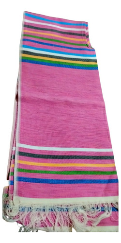 Poncho Fino A Rayas Rosadas