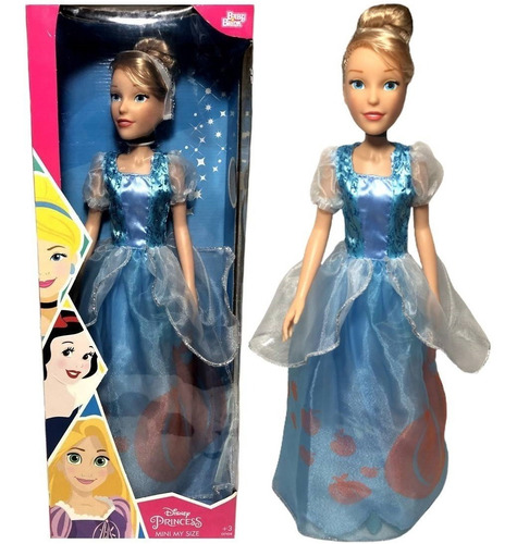 Boneca Menina Loira Princesa Cinderela Disney 55cm Original