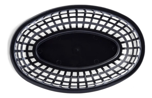 Canasta Ovalada Negra Para Comida Rapida Papas 12 Piezas Negro Canastilla