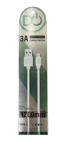 Cable Cargador Smartphone Usb A Usb Tipo C Datos 1,2 Metros