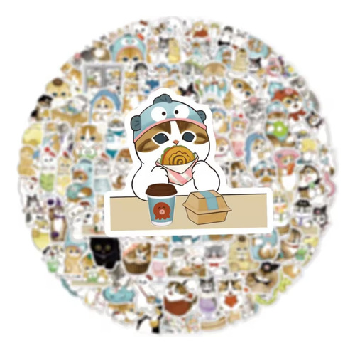 Set De 100 Stickers Gatitos Divertidos Regalo Cat Lover Cute