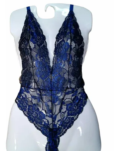 Body encaje online azul marino