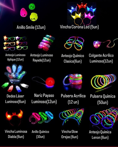 Combo Cotillon Carioca Premium Luminoso X185 Artículos