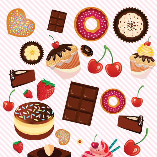 Imagem 2 de 3 de Papel De Parede Adesivo Casual Doces 310x58cm