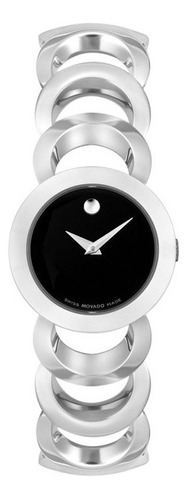 Reloj Movado Rondiro 0605499 Original Agente Oficial Color De La Malla Plateado Color Del Bisel Plateado Color Del Fondo Negro