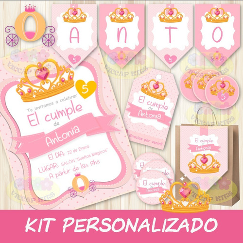 Pack Imprimible Coronita Invitaciones Personalizado