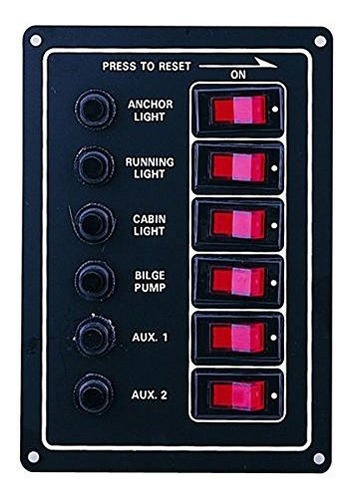 Pactrade Marine 6 Gang Switch Panel With