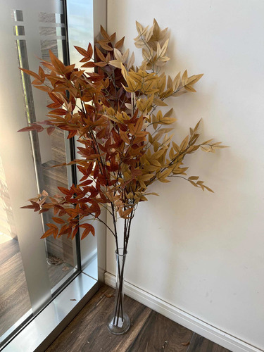 Ramo Hojas Otoño Varilla Grande 114 Cms X3