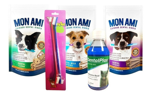 Higiene Dental Bucal Perros Cepillo Saludable Monami Kit