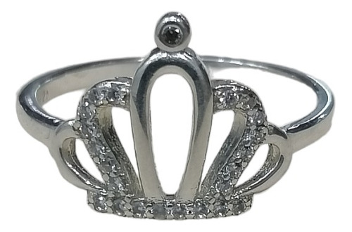 Anillo Corona De Plata Con Microcircon Talla 13 14 15 Y 16