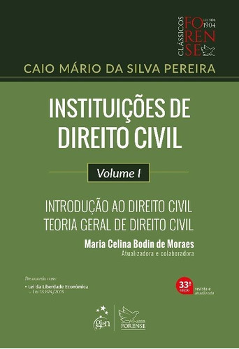 Livro Instituições De Direito Civil - Vol.01, De Caio Mario Da Silva Pereira. Editora Forense, Capa Dura Em Português, 2020