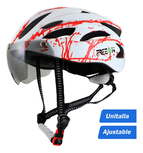 Casco Con Lentes Para Bicicleta/montaña Unitalla Blanco