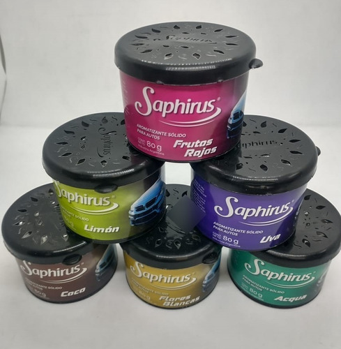 Imagen 2 de 6 de Latita Aromatizante Sólido Saphirus Para Autos Varios Aromas