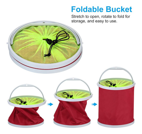 Cubo De Pesca Plegable, Cubo Plegable Contenedor De Agua Ple