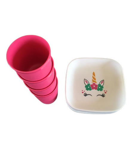 Set Mini Servir Infantil Niñas Motivo  Unicornio  Tupperware