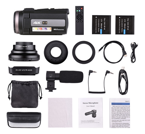 Video Camera Rechargeable Batteries External Touch Digital