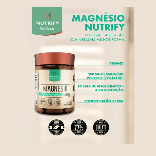 Magnésio Bisglicinato 1400mg Nutrify - 60 Cápsulas
