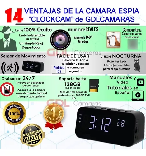 Camara Espia WIFI Reloj Despertador Con Camara Oculta, Vision Nocturna–  GDLCamaras