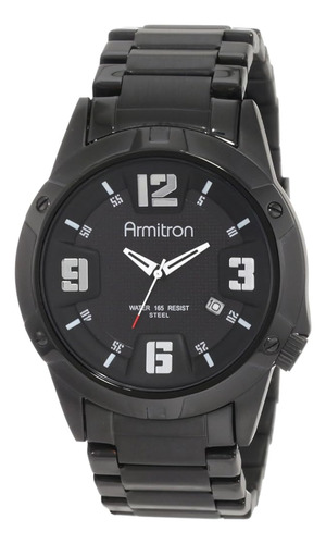 Armitron Hombres 204692bkti Negro Plateado Acero Inoxidable 