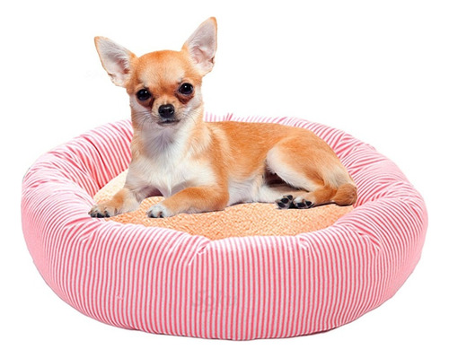 Cama Nido Perro Gato Firme Extra Suave Cojin Extraible Lino Color Rojo