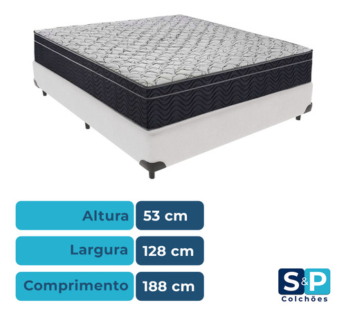 Cama Box Viúvo Branco + Colchão Airtech D45 D45 Ortobom