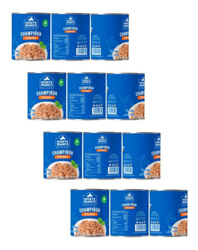 Champiñones Monte Blanco Trocitos En Lata 380 G - 12 Latas