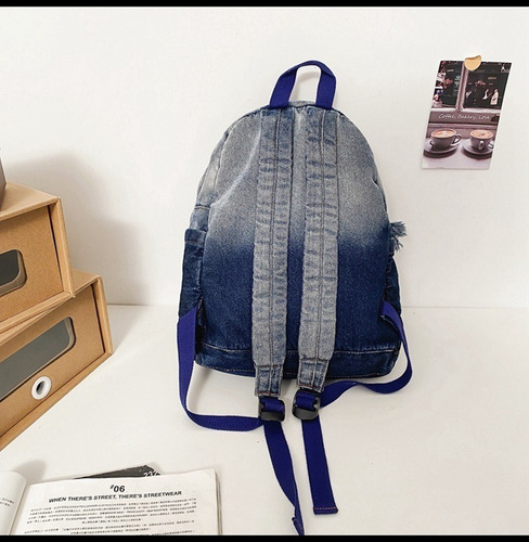Mochila De Lona De Mezclilla Mochila Escolar For Hombres Y