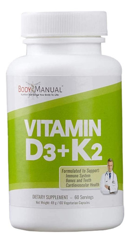 Bodymanual Vitamina D3 (5.000 Ui) + K2 (como Mk-7 160 Mcg) |