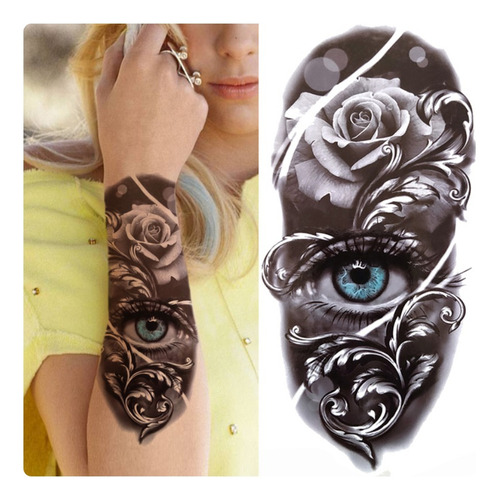 Tatuajes Temporal Adhesivo Para Brazo O Pierna Calavera