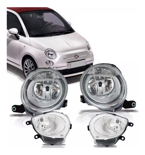 Kit Farol Fiat 500 Ano 2008 2009 2010 2011 2012 2013