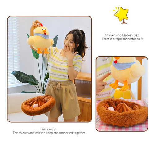 X Nuevo Set De Juego De Peluche For Gallinas Poniendo