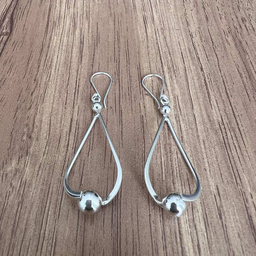Aretes Largos De Plata .925 Gota Colgante Mujer Agálea