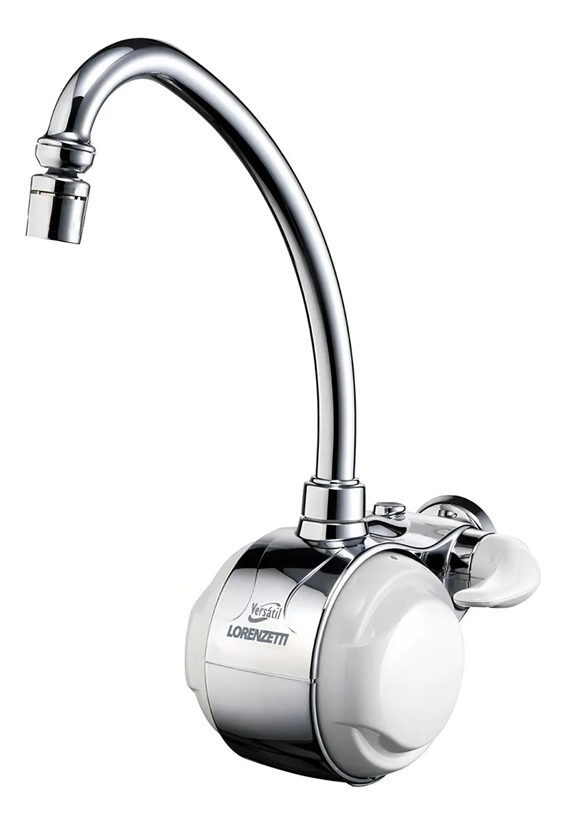 Torneira Elétrica Versátil Lorenzetti Branco Cromado - 220v