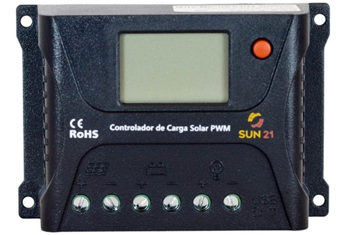 Controlador De Carga 10a 12v/24v Pwm Sun21 - Ccs-p1024