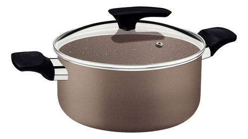 Cacerola Tramontina Milazzo en Aluminio con Revestimiento Interno y Externo en Antiadherente Starflon Max Almendra 20 cm