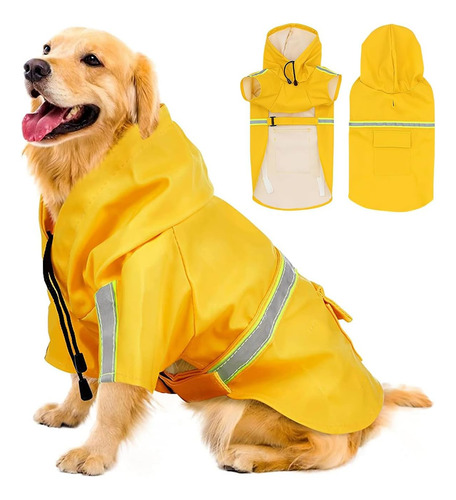 Azuldimen Impermeable Para Perros Chaqueta De Lluvia Ligera