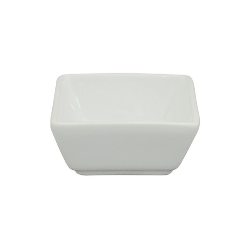 Ramequin Cuadrado Chato 7.5 X 2.5 Cm. Altura Porcelana Blanc