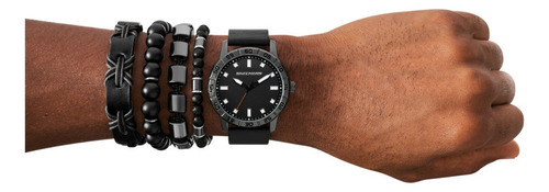Set De Reloj Hombre Skechers Sr9128 De Poliuretano Negro