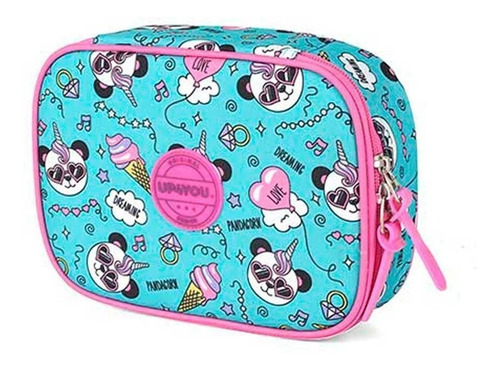 Imagem 9 de 10 de Kit Mochila Feminina Juvenil Panda Trolley Rodinhas G Up4you
