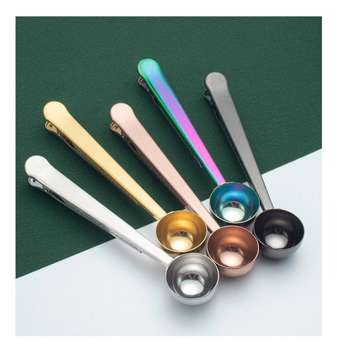 Clm Cuchara Con Clip De Acero Inoxidable, 5 Unidades,