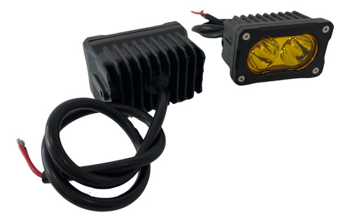 Par De Faros Auxiliares 20w Ámbar Blanco Spot Flood Liso Ambar
