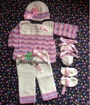 Comprar Conjunto Set Ajuar Tejido Para Recién Nacido Bebes Crochet