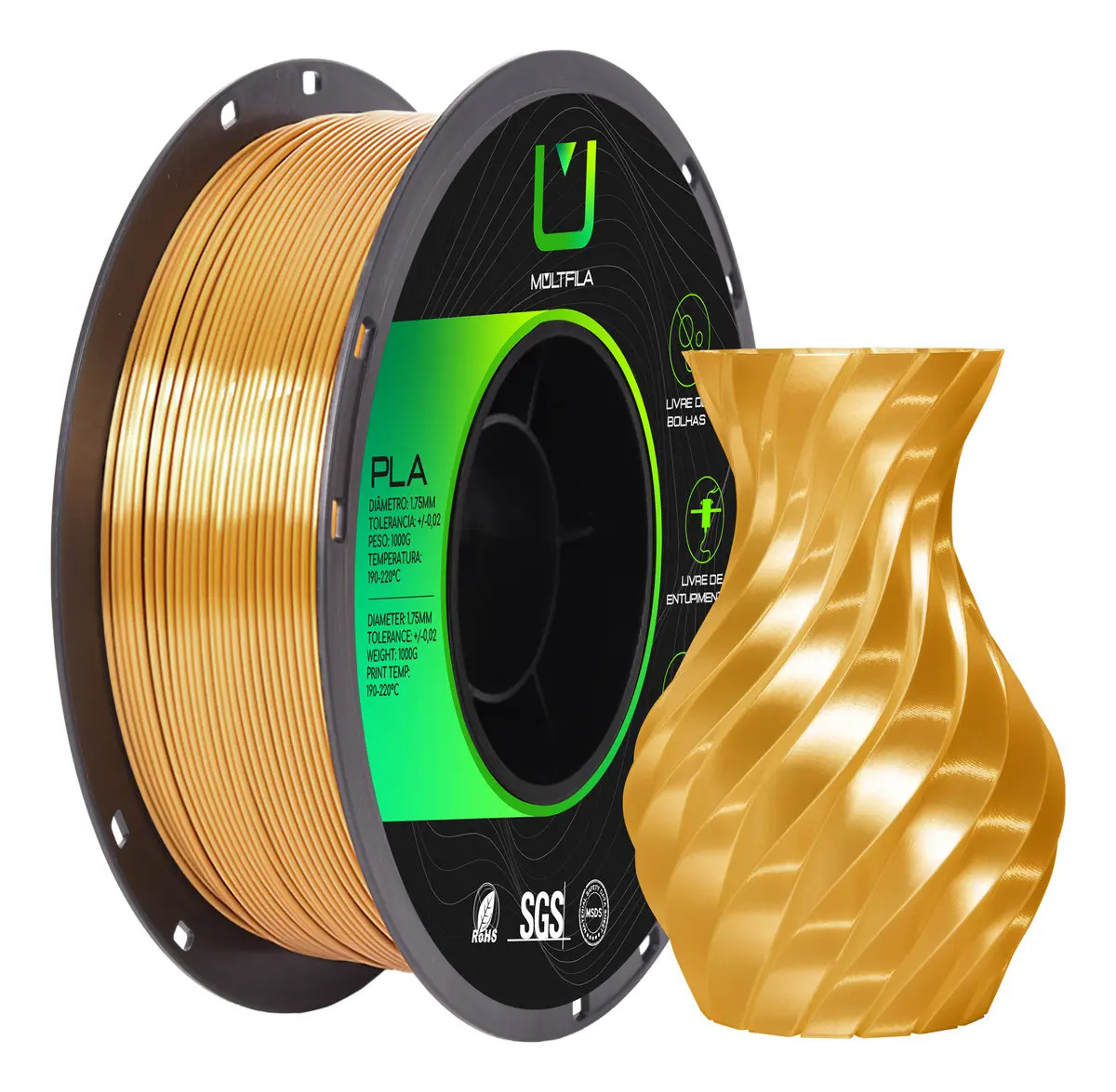 PLA Silk Multfila 1kg Dourado
