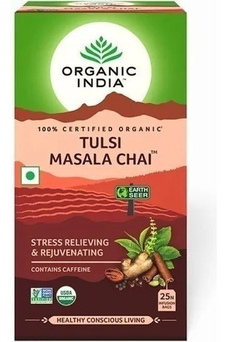 Organic India Teorgánico Tulsi Masala Chai 25 Bags