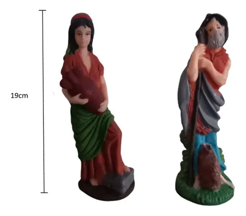 Pastores - Aldeanos 19 Cm En Caucho Italiano Setx2 Figuras